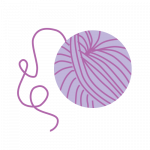 purple ball of yarn illustration