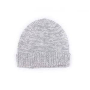 upcycled gender neutral baby beanie in heather gray