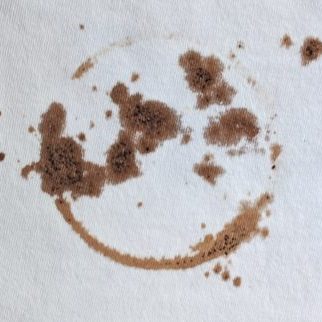 coffee stain on white