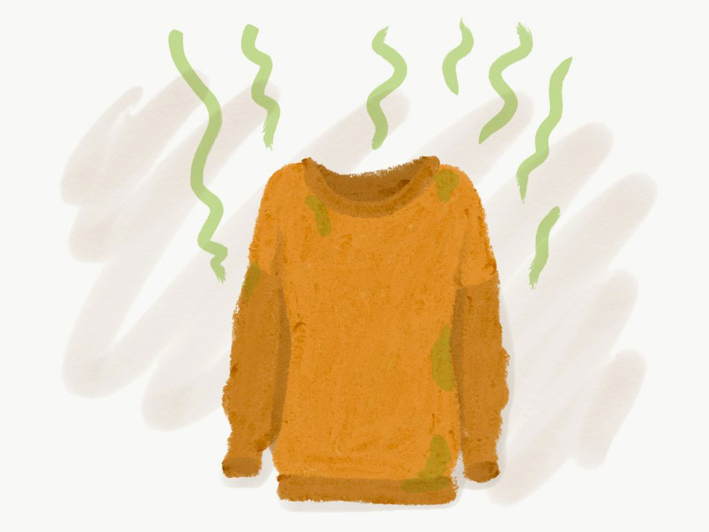 illustration of stinky sweater