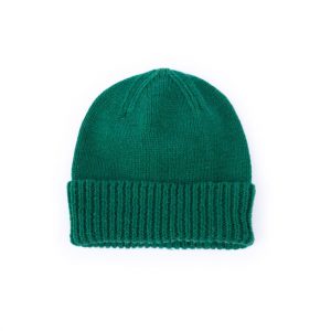 upcycled gender neutral baby beanie in green