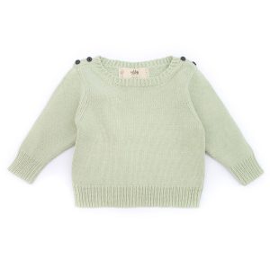 recycled gender neutral baby sweater in light green