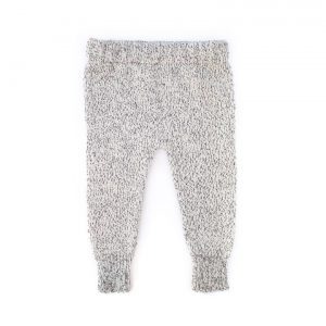 sustainable gender neutral baby pant in black and white speckle