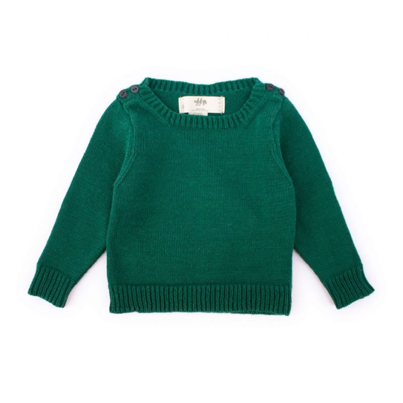 recycled gender neutral baby sweater in green
